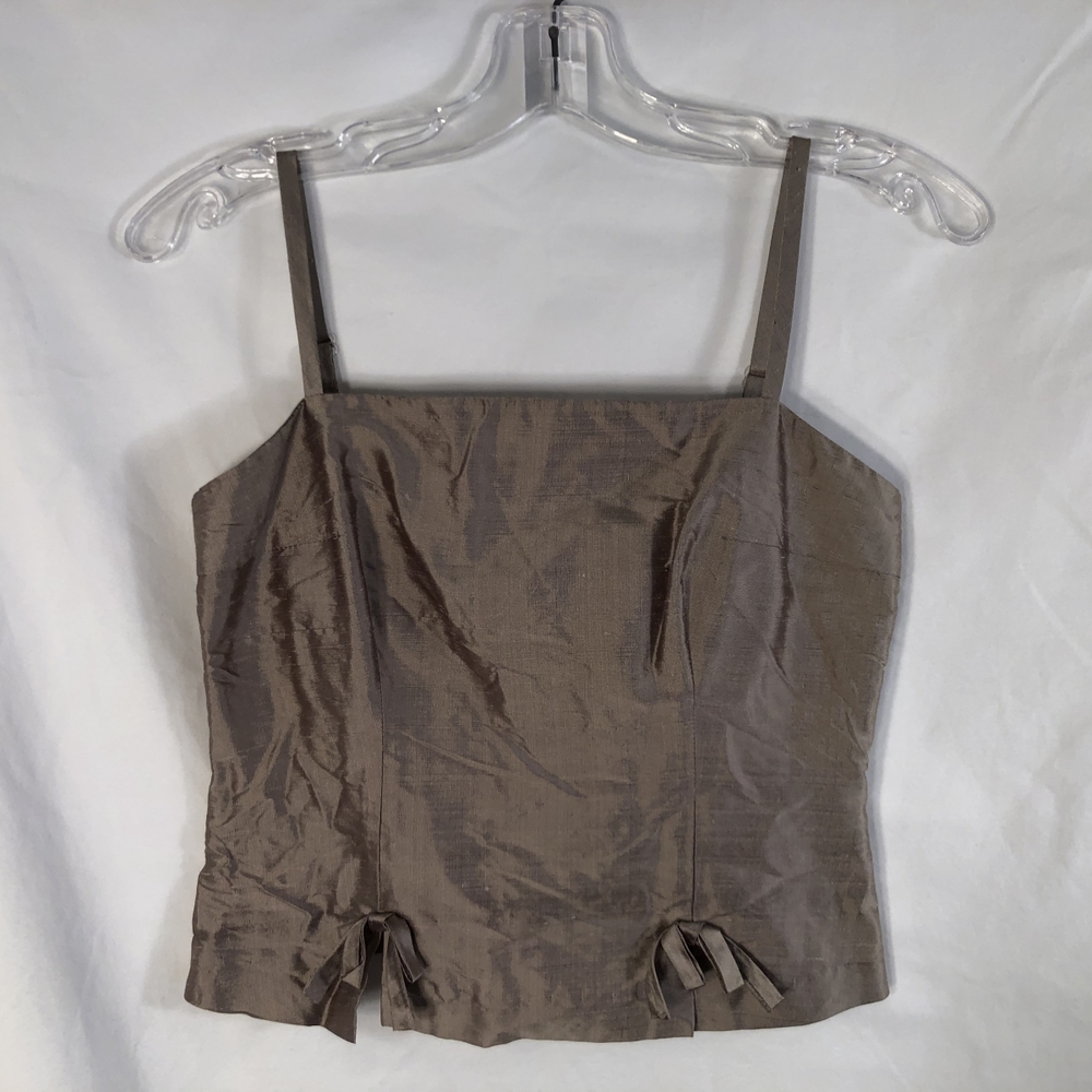 NWT Cache 2 Tank Top Silk Brown Bows 975